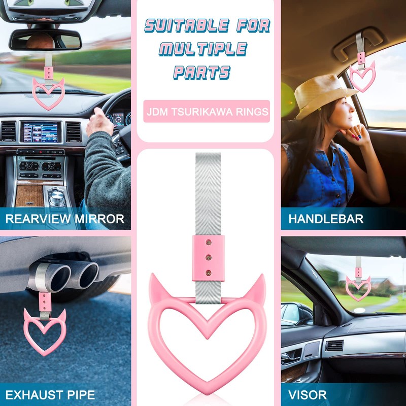Fabbay 2 Pieces Heart Handle Keychains Car Accessory Heart Hand