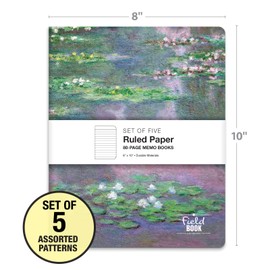 Elan Publishing Company Field Notebook/Journal - 8"x10" - Monet Covers - Lined - Pack of 5