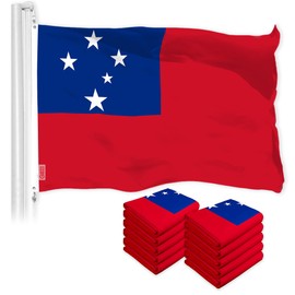 G128 10 Pack: Samoa Samoan Flag | 3x5 Ft | LiteWeave Pro Series Printed 150D Polyester | Country Flag, Indoor/Outdoor, Vibrant Colors, Brass Grommets