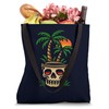 Skull Palm Tree Tropical Beach Sunset Vibes Old School Tote