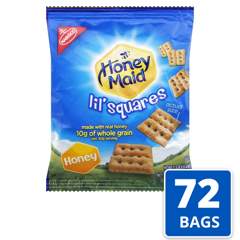 Honey Maid Lil' Squares Honey Graham Crackers, Bulk Lunch Snacks,