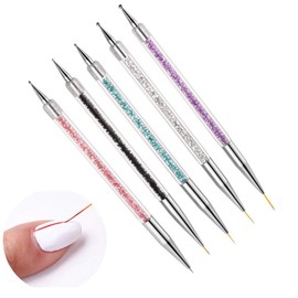 5pcs Nail Art Liner Brushes, Nail Art Brush, Nail Dotting Pen, Dual-Ended Nail Art Pen, Nail Art Painting Liner Pen, Nail Art Design Brush, Nail Art Brush 6/8/10/12/15 mm
