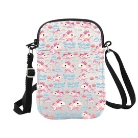 JTOUK Kawaii Axolotl Gift for Women Axolotl Lover Gift Axolotl Zipper Pouch Makeup Bag (Axolotl Cr EU)