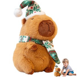 Capybara Plush Toy, 30CM Capybara Doll, Christmas Outfit Capybara Stuffed Animal, Dress Up Capybara Teddy, Cute Capybara Teddy for Kids Birthday Christmas Toys Gifts Home Decoration Boys Girls, Green