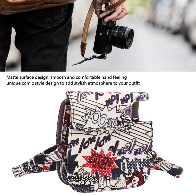Instant Camera Case Comic Style PU Leather Protective Storage Bag