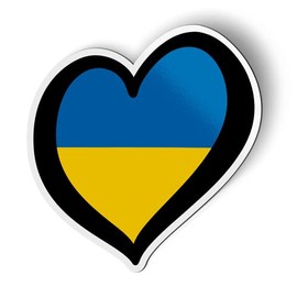 Ukraine Flag Heart Ukrainian - 3" Small Size Magnet for Car Locker Refrigerator