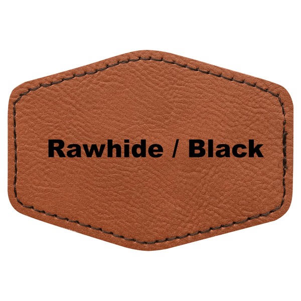 3"x2" Hexagon Blank Laserable Leatherette Hat Patches with Adhesive Faux