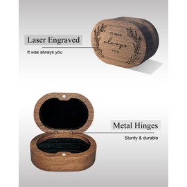 WeddingGiftsWedding Wooden Ring Box Wedding Day Engagement Ring Boxes for Proposal Walnut Wood Ring Bearer Box -It Was Always You