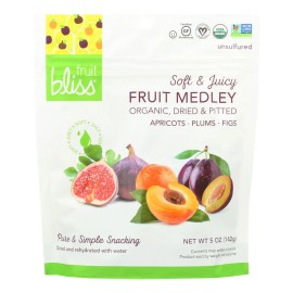 UD_Fruit Bliss Organic 5 oz Dried Fruit Medley Case of 6-Sliced Coconut Preserved in Sweet AD Process