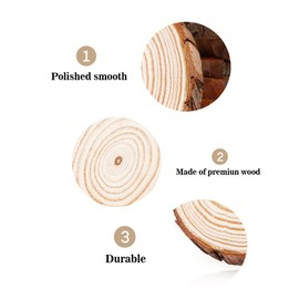 Wooden Discs, 2 Pieces Tree Discs Table Decoration 20-22 cm, Unfinished Wooden Circles, Wooden Discs Decoration for Wedding, DIY, Crafts, Christmas Decoration