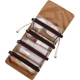 Bolsa de Cosméticos 4 en 1 Desmontable Multifuncional Bolsa de Maquillaje Plegable de Viaje Enrollable Bolsa de Aseo de Viaje Enrollable para Mujer co