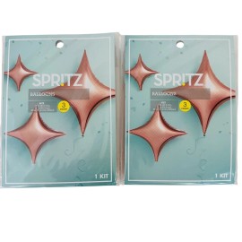 Spritz Party Balloons Rose Gold Shiny 3ct (16" - 24" - 36" Sizes) ea kit (2-Pk)