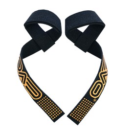 EVO Fitness Weight Lifting Straps Gym Deadlifts Padded Hand Bar Wrist Support Wraps Non Slip Flex Gel Grips Powerlifting Bodybuilding Pair