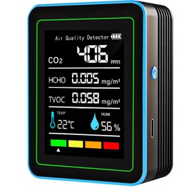 Air Quality Monitor Indoor, 15 in 1 Professional Air Quality Detector with pm2.5 CO2 Monitor/Formaldehyde/HCHO/TVOC/Temperature/Humidity Portable Carbon Dioxide Detector for Home, Hotel, Office, Car