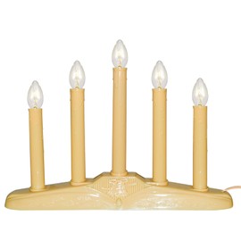 5 Lights Electric Window Candles, Christmas Window Candles with 6 C7 Clear Bulbs(1 Spare), Plug in Window Candles 5 Watt Country Candle Lamp for Window Home Table Party Christmas Decoration