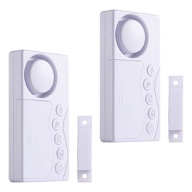 Freezer Door Alarm When Left Open, 2Pcs Safety Window Alarm, 3/15/30/60 Seconds Adjustable Delay Wire-Less Fridge 4-in-1 Sensor Chime Open Loud 108dB, Refrigerator