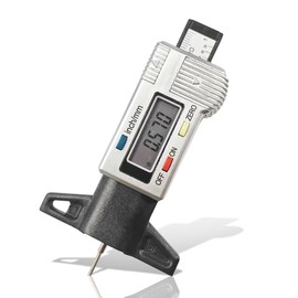 ZIMISI LCD Display Tire Tread Depth Gauge, Digital Tread Checker Tire Tester with Inch/MM Conversion of 0-1 Inches, Portable Measuring Gauge Tool for Car Motorcycle Truck SUV (Silver)