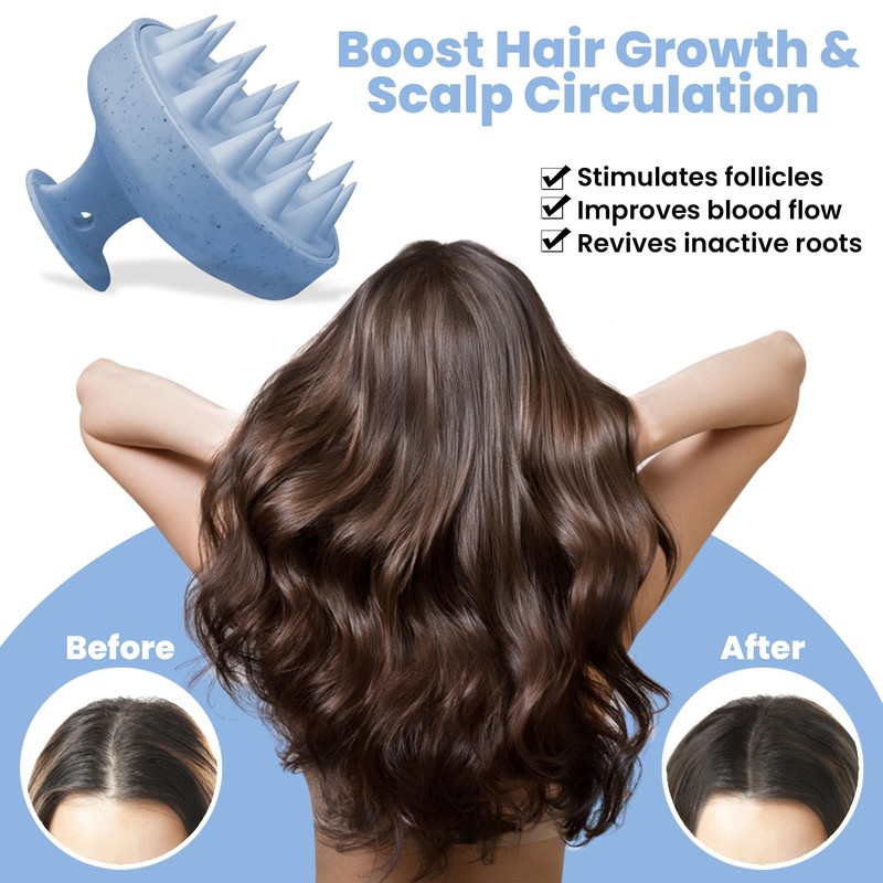 Peptide Labz Scalp Massager Shampoo Brush – Eco-Friendly Wheat Straw