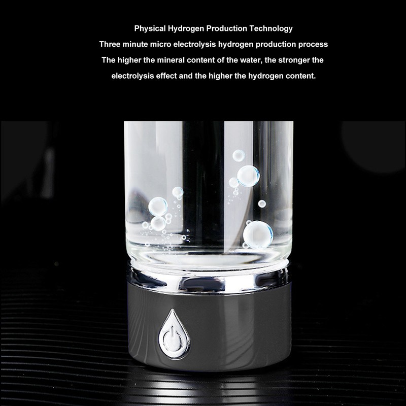 Hydrogen Water Bottle 420ml PCTG PEM SPE Technology Rechargeable Portable