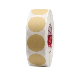 Hcode 1 Inch Color Coding Label Garage Sale Stickers Blank Yard Sale Price Stickers Round Colorful Stickers Permanent Adhesive Dots Stickers Glossy Writable Paper Labels 1000 Pieces (Kraft)