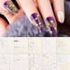 LANODO 10pcs Gold Nail Stickers Star Moon Multiple Styles 3D