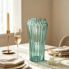 10 inch Green Glass Flower Vase for Pampas Grass, Medium