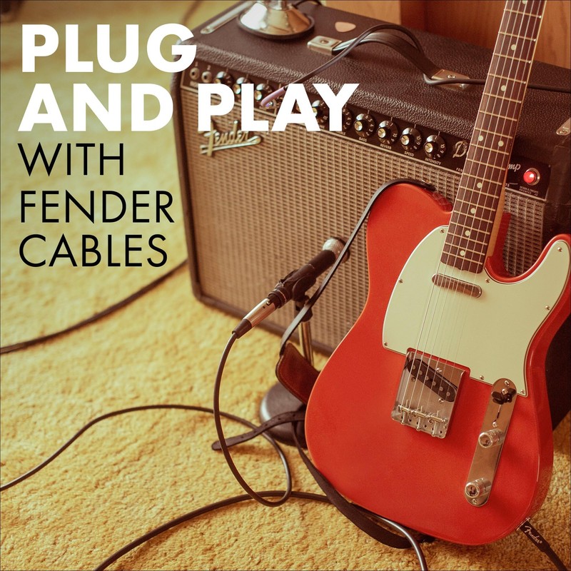 Fender シールドケーブル Professional Series Instrument Cable, Straight-Angle, 10', Black