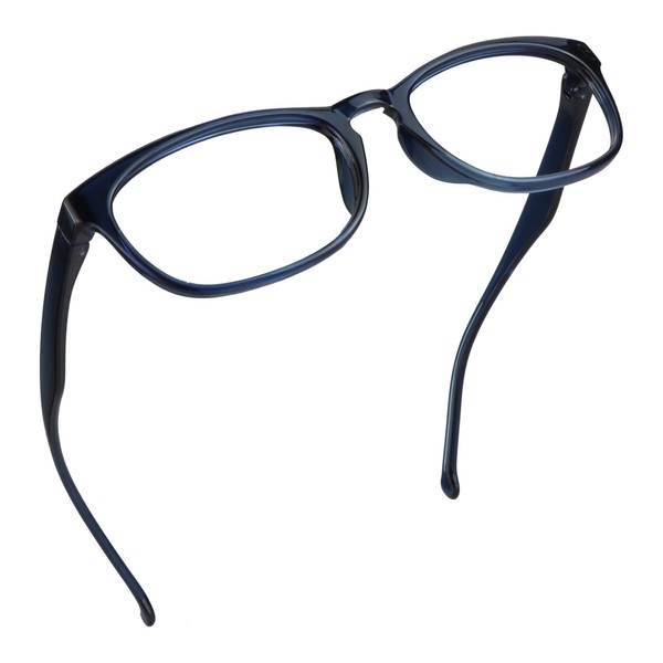 LifeArt Blue Light Blocking Glasses, Anti Eyestrain, Computer Reading Glasses, Gaming Glasses, TV Glasses for Women Men, Anti Glare (Clear Blue, 0.75 Magnification)