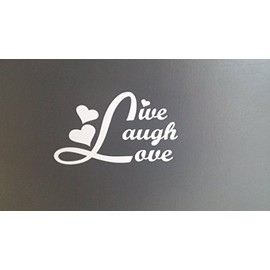 CMI172 Live Laugh Love Car Window Vinyl Decal Sticker 5" Wide (Color: White)