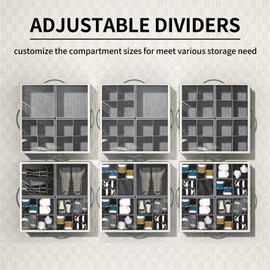 Aokeyee Shoe Organizer for Closet,2 Pack Foldable Shoe Storage Organizer Box Bin w/Adjustable Dividers and Clear Cover, Fits up to 16-32 Pairs, (Grey)