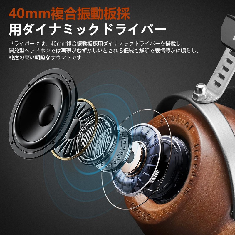 okcsc M1 Pro Wired Semi-Open Wood Housing Retro 40mm Driver