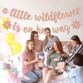 A Little Wildflower is on the Way Banner, Sweet Baby Girl, Flower Baby Shower, Baby Shower/Gender Reavel Party Decorations for Girls