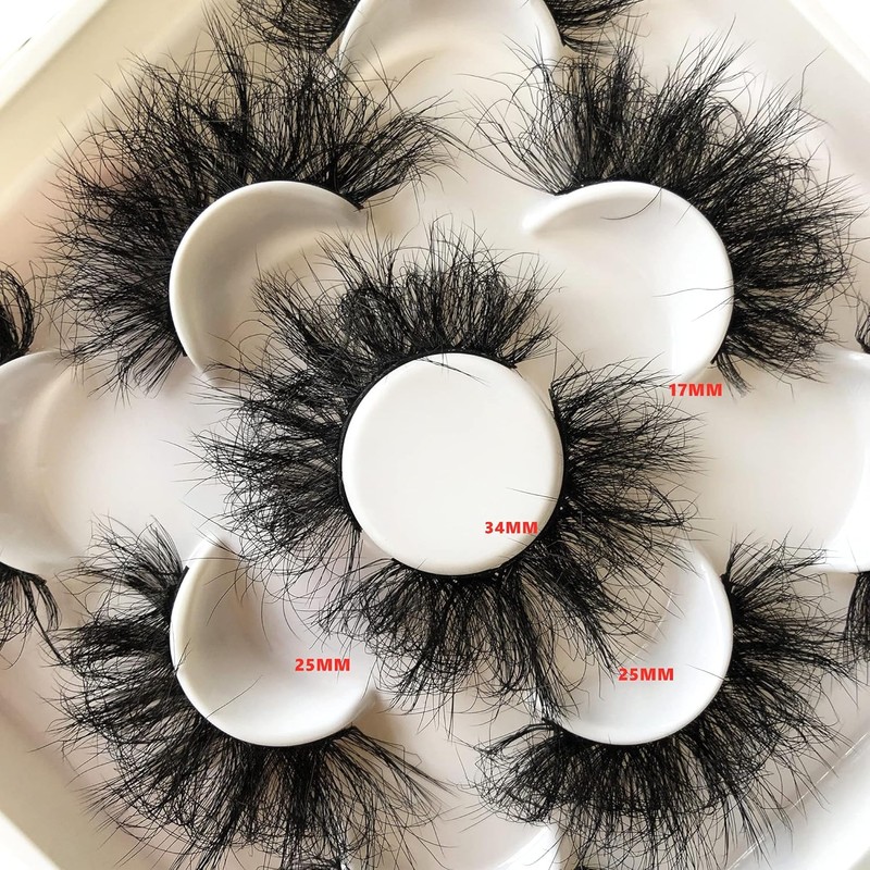 Pooplunch Puflunch False Eyelashes 25MM Volume Dramatic Mink 5 Pairs