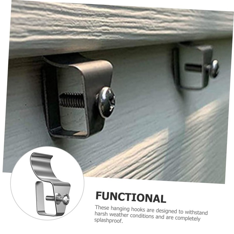 Tofficu 5sets 10pcs Vinyl Siding Hooks Durable Splashproof Clips for