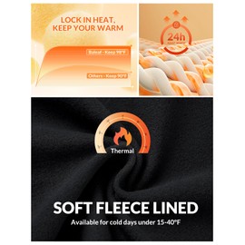 BALEAF Women's Fleece Lined Pants Winter Thermal Warm Hiking Yoga Pants with Zipper Pockets Bootcut High Waist Flare Leggings Black XL