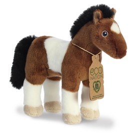 Aurora® Eco-Friendly Eco Nation™ Paint Horse Stuffed Animal - Environmental Consciousness - Recycled Materials - Brown 11 Inches