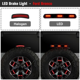 LitMiRaCle LED Third Brake Light Replacement for Ford Bronco 2021 2022 2023, Raptor-Style High Mount Stop Light 3rd Brake Lamp(Not Fit for Ford Bronco Raptor)