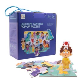 Crazy Little Books Unicorn Pop-Up Jigsaw Puzzle, Cardboard, 20'' x 15'' Fantasy Puzzle for Kids, Toys & Games