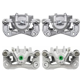 AutoShack Set of 4 Front and Rear Brake Caliper with Bracket Assembly Replacement for 2006-2007 Hyundai Accent 2006-2007 Kia Rio5 2006-2007 Rio 1.6L FWD BC40046