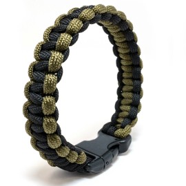 Unbranded 2-PACK Braided 550 Paracord Bracelet Tactical Handle with 7/8" Buckle USA Seller - Olive/Black