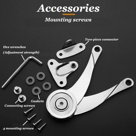 Decohomeforu Cabinet & Furniture Stainless Steel Hinges Heavy Duty Lid Support Hinges Folding Lid Stay Hinge With Soft Close, Perfect for Cabinet, Kitchen, Wardrobe Toy Chamber, Support 50 lbs/ 2 Pack