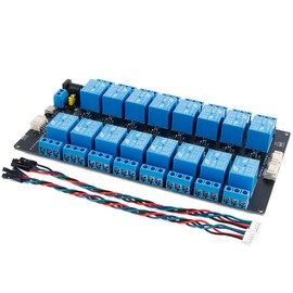 JESSINIE 16 Channel 5V Relay Module with Optocoupler Isolation 10A IIC Expandable Isolation Driver Relay Board XL9535-K16V5