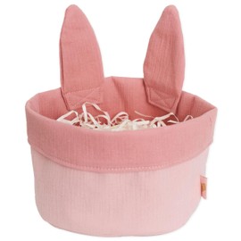 Papierdrachen Easter Nest with Rabbit Ears, Pink, Muslin Look, Perfect Spring Decoration, Easter Decoration