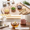 8 Pcs Gold Rim Pink Cherry Blossom Glass Bowls and