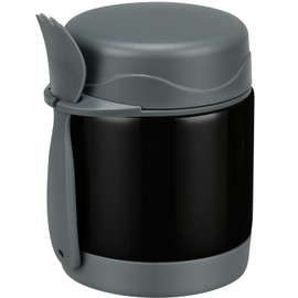 Howeemo 10oz Soup Thermo for Hot Food Kids,Lunch Kids Jar with Spoon Insulated Containers,Leak Proof Stainless Steel Wide Mouth Lunch School(Black)