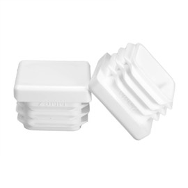 Prescott Plastics 1" Inch Square Plastic Plug Insert (4 Pack), White End Cap for Metal Tubing, Fence, Glide Insert for Pipe Post, Chairs and Furniture - Chair Glide - Square Cap