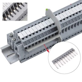 Erayco 2.5N-10P DIN Rail Terminal Block Press-Fit Jumper 10 Pole (Pack of 10)
