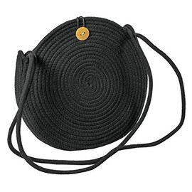 LaFiore24 Shoulder Bag Ibiza Bali Style Round, black