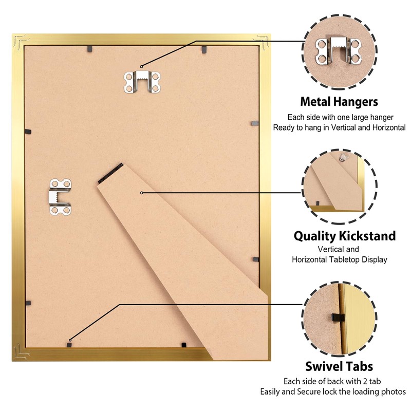 LaVie Home 8x10 Picture Frame Gold, 8 x 10 Frame