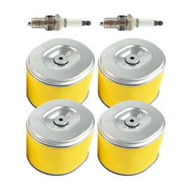 TURBOTUNITY 4 Pack GX240 GX270 Air Filter w/spark plug for Honda 8HP 9HP Engine Air Filter Plus Foam Pre Filter 17210-ZE2-505 17210-ZE2-822 17210-ZE2-515